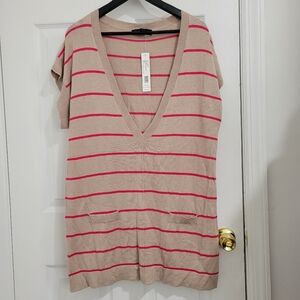 August Silk Taupe and Pink Sweater